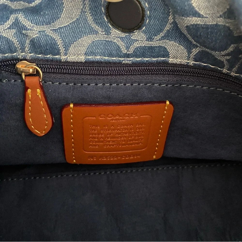 Coach Blue Signature Jacquard Shoulder Bag